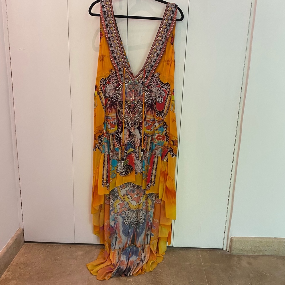 Czarina Orange Silk Embellished Dress